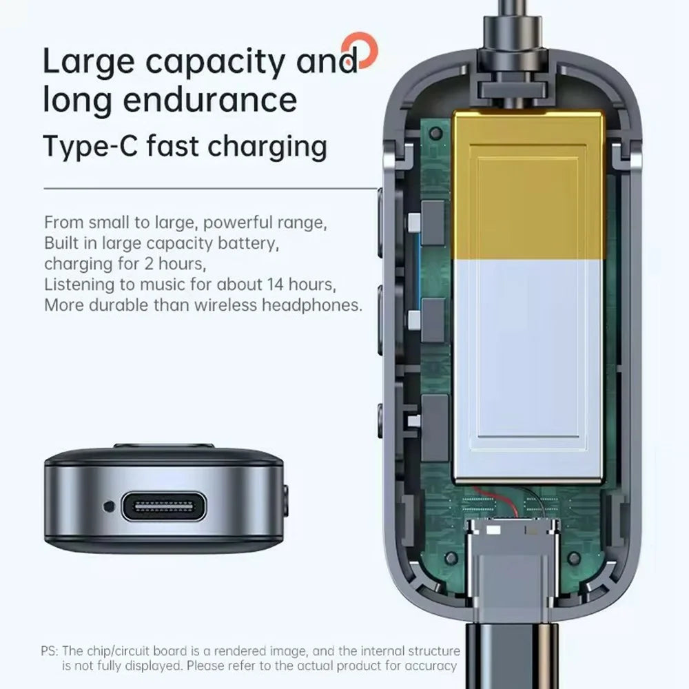C49 2 in 1 APTX Receiver Transmitter 3.5mm Aux Bluetooth-Compatible 5.2 Wireless Handsfree Adapter - 2