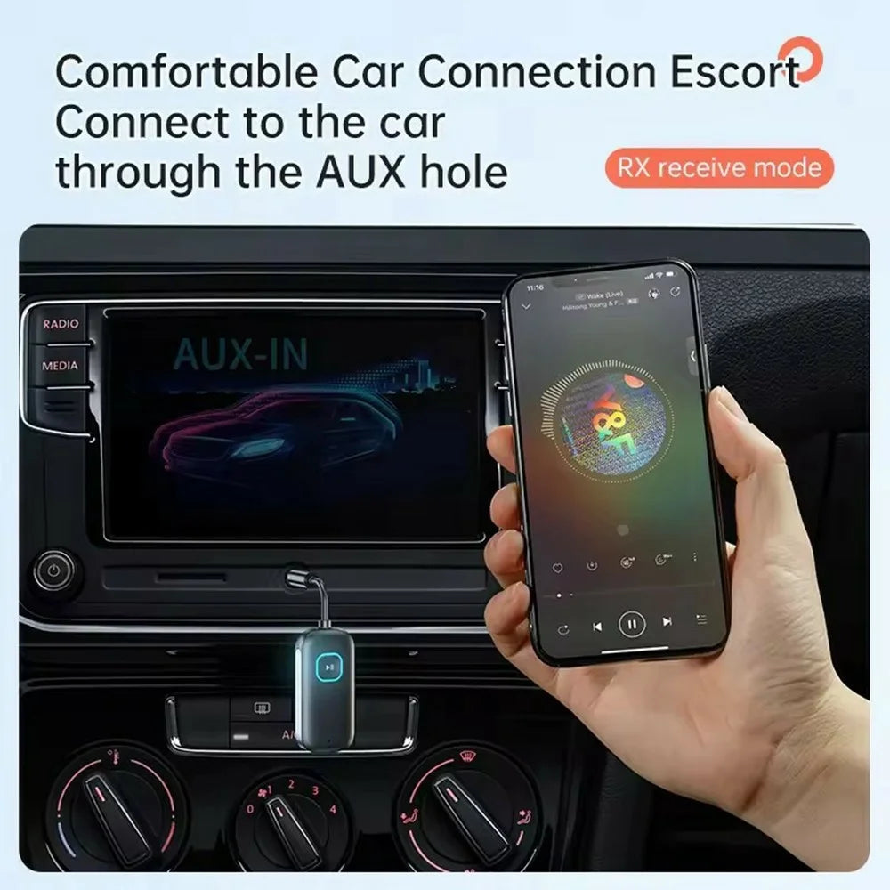 C49 2 in 1 APTX Receiver Transmitter 3.5mm Aux Bluetooth-Compatible 5.2 Wireless Handsfree Adapter - 4