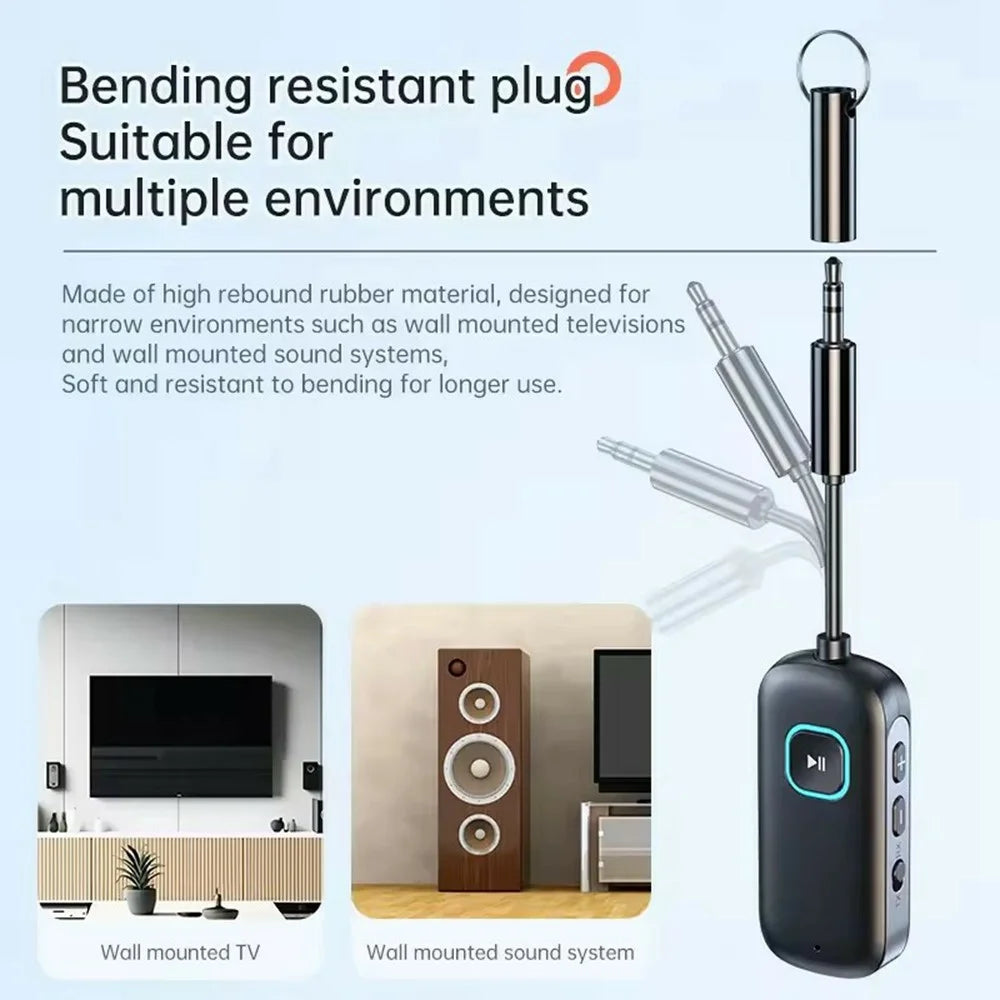 C49 2 in 1 APTX Receiver Transmitter 3.5mm Aux Bluetooth-Compatible 5.2 Wireless Handsfree Adapter - 5