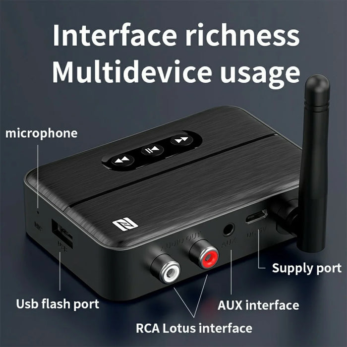 M60 Bluetooth-compatible 5.4 Audio Receiver for Car Home Stereo Hands Free Calling Music Player - 3