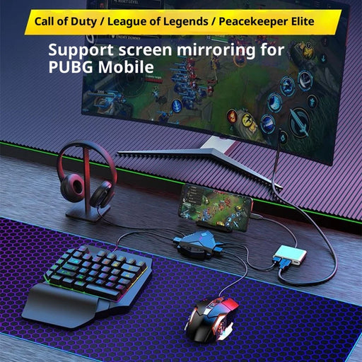 GAMWING Lingzha 2 Pro Gaming Keyboard Mouse Converter Wired + Bluetooth-Compatible Dual Mode Game Adapter for Tablets / Phones PUBG LOL - 2