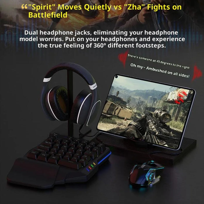 GAMWING Lingzha 2 Pro Gaming Keyboard Mouse Converter Wired + Bluetooth-Compatible Dual Mode Game Adapter for Tablets / Phones PUBG LOL - 6