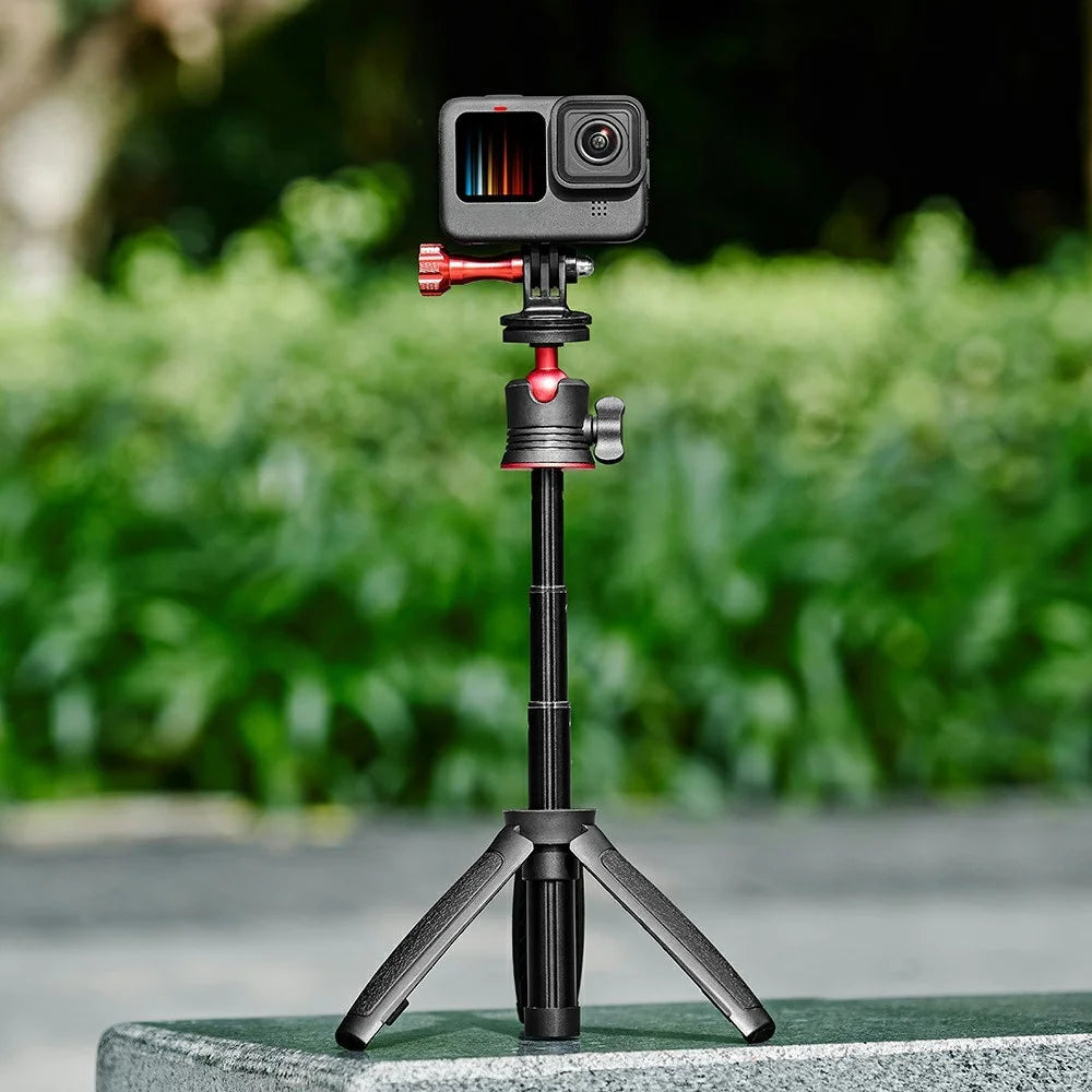 S-055 Mini Tripod Stand for GoPro / Insta360 / DJI / SJCAM Action Cameras Live Streaming Selfie Stick Smartphone Mount - 5