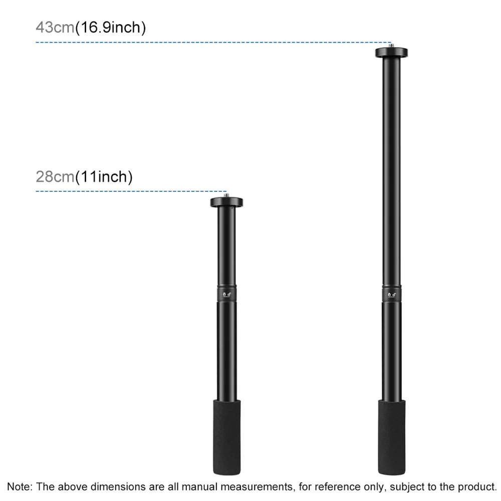 PULUZ 1/4'' Screw Aluminum Alloy Handheld Adjustable Tripod Mount Monopod Extension Central Shaft Rod - 4