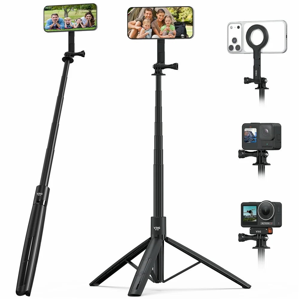 VRIG TP31 For GoPro  /  Smartphone Compatible with MagSafe Selfie Stick 7-section Extendable Tripod - 1