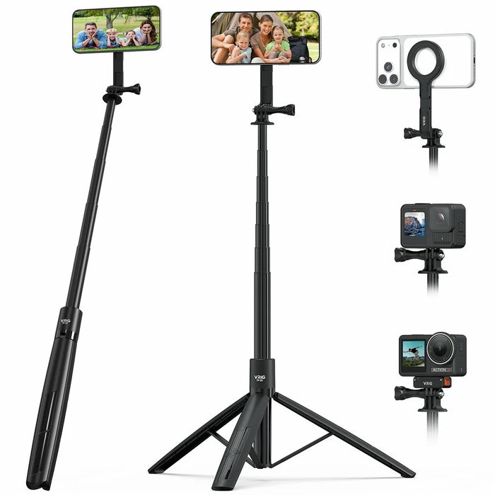 VRIG TP31 For GoPro  /  Smartphone Compatible with MagSafe Selfie Stick 7-section Extendable Tripod - 1