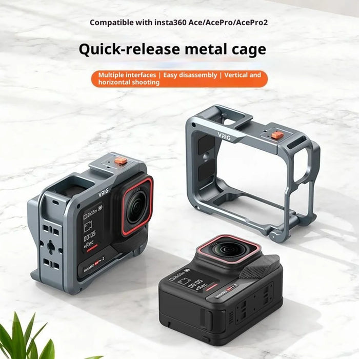 VRIG GA-06 For Insta360 Ace  /  Ace Pro  /  Ace Pro 2 Quick Release Metal Cage Full Protection Camera Cover - 6