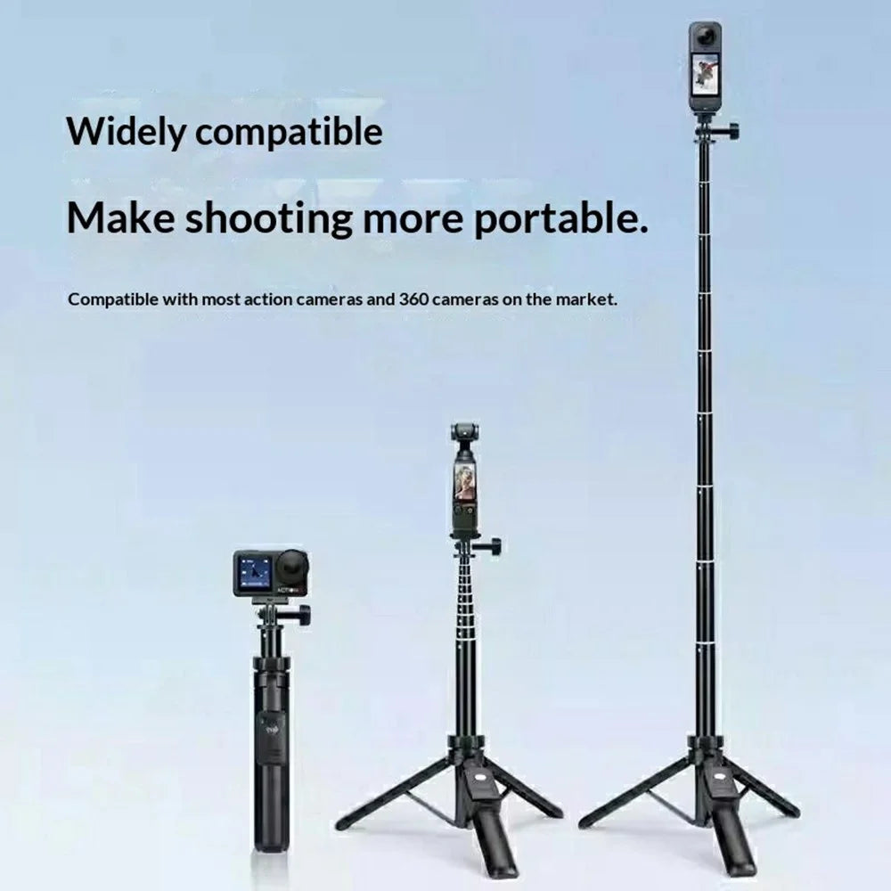 YUNTENG VCT-363 Adjustable Selfie Stick Aluminum Alloy Tripod Stand Bluetooth-Compatible Remote for Smartphone / DJI Pocket 3 Extension Pole - 3