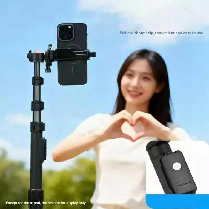 YUNTENG VCT-8068 Camera Tripod Stand with Remote, 1.98m Adjustable Phone Holder for Live Streaming - 3
