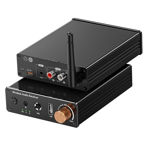 M6R BT 6.0 Adapter Devices 3.5mm Wireless Audio Receiver with AUX RCA U Disk Mic Interface - Black - 1
