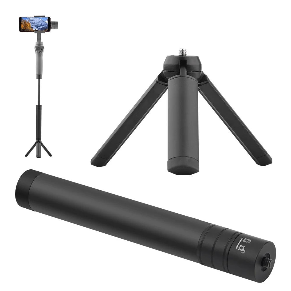Retractable Rod Selfie Stick Handheld Gimbal Anti-shake Tripod - 1