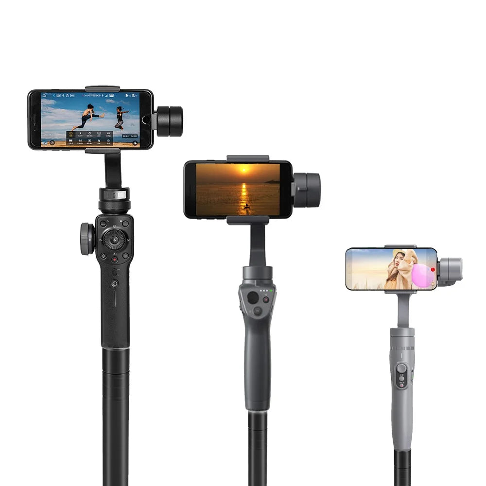 Retractable Rod Selfie Stick Handheld Gimbal Anti-shake Tripod - 4