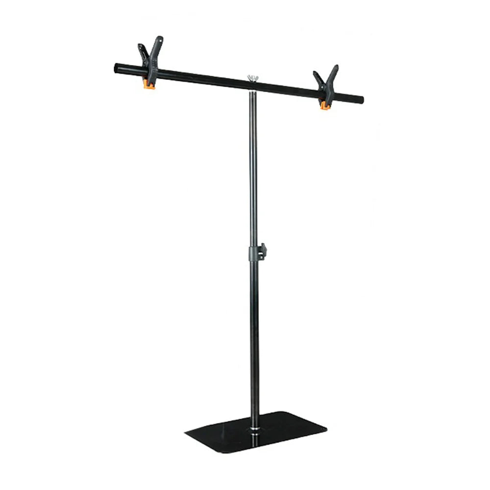 T-Shape Photography Background Stand with 2 Clamps Metal Backdrop Support Stand - 68 X 83cm - 1