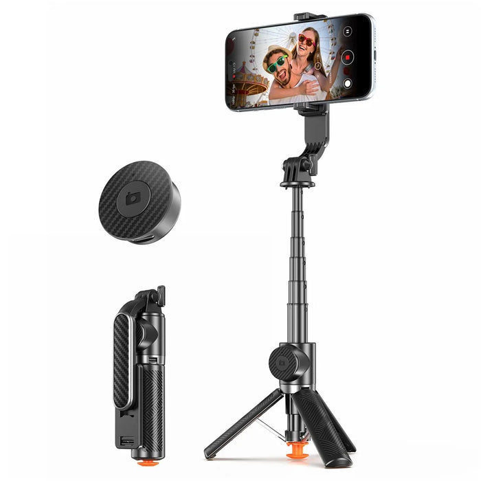 T01 Mini Selfie Stick 69cm Extendable Tripod Bluetooth-compatible Remote Phone Holder Stand for Photography - Black - 1