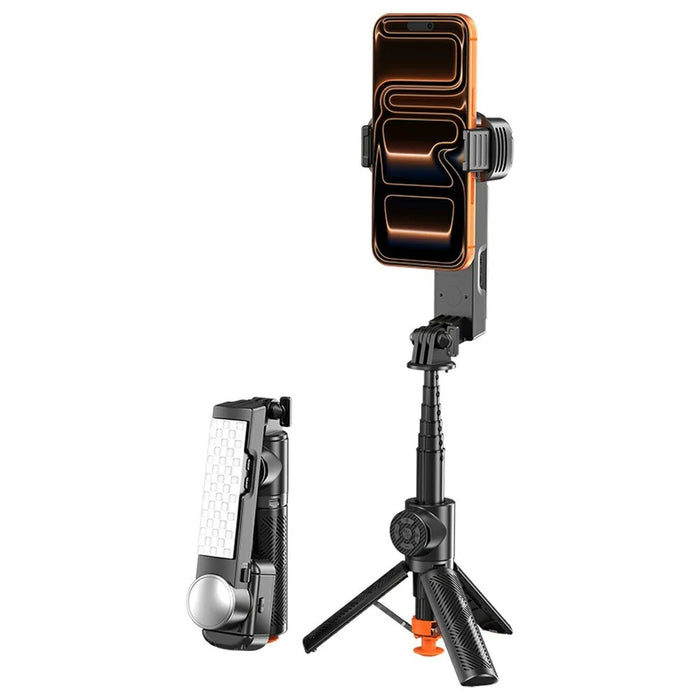 Q39 AI Gimbal Stabilizer Selfie Stick with RGB Fill Light Phone Stabilizer for Video Recording, YouTube - Black - 1