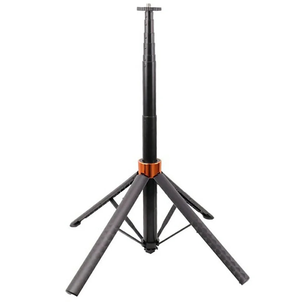 7 Sections Telescopic Tripod 1.5m Extendable Camera Stand Desktop Monopod for Live Streaming Photography - Black - 1