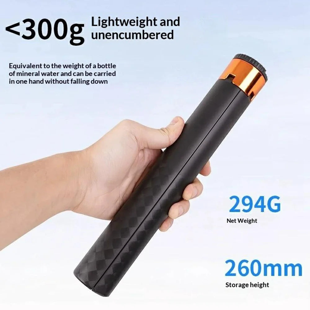 7 Sections Telescopic Tripod 1.5m Extendable Camera Stand Desktop Monopod for Live Streaming Photography - Black - 5