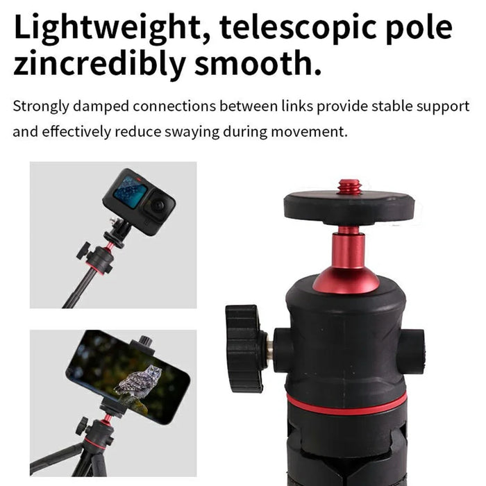 Y039 2 in 1 Telescopic Selfie Stick 360 Degree Rotating Panoramic Gimbal Mini Tripod for Camera Photography - Black - 3