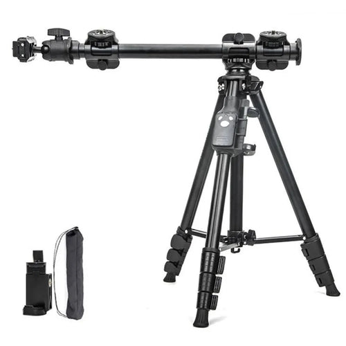 YUNTENG VCT-6109 Tripod Overhead Live Streaming 3-in-1 Kit Horizontal Arm Bluetooth-compatible Remote Control Phone Holder Set for Camera DSLR Mirrorless Smartphone - 1