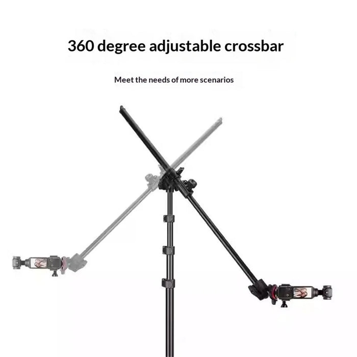 YUNTENG VCT-5288 Tripod 205cm Extended Overhead 360 Degree Adjustable Crossbar Shooting Tripod Stand for Phone Camera Vlog - 6