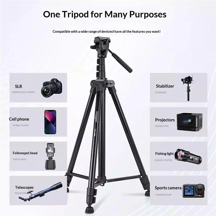 YUNTENG VCT-4000 400cm Extended Professional Camera Tripod Overhead Shooring Hydraulic Damping Head Tripod Stand for DSLR Phone Video - 5