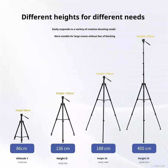 YUNTENG VCT-4000 400cm Extended Professional Camera Tripod Overhead Shooring Hydraulic Damping Head Tripod Stand for DSLR Phone Video - 6