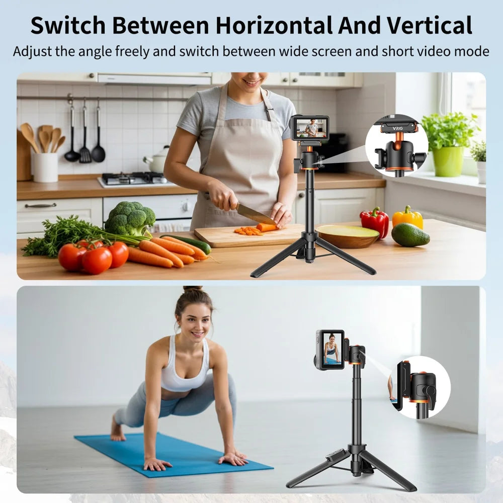 VRIG AC-90S Bluetooth-compatible Selfie Stick for DJI Osmo 360 / Action 6 / 5 Pro / 4 Magnetic Quick Release Ball Head Tripod Stand - A0298-AC/90S - 7