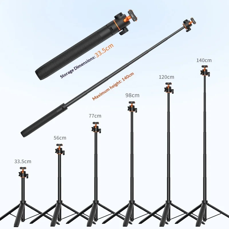 VRIG AC-104 1.4m Telescopic Selfie Stick for Insta360 X5/Ace Pro 2/Ace Pro Magnetic Quick Release Ball Head Tripod - A0324-AC/104 - 5