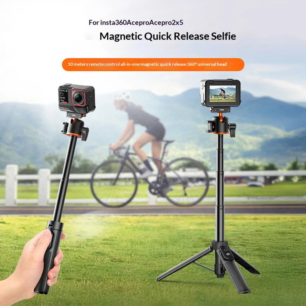 VRIG AC-50 Selfie Stick for Insta360 X5/Ace Pro 2/Ace Pro Magnetic Quick Release Tripod with Bluetooth-compatible Remote (without Fill Light) - A0214-AC-50 - 2