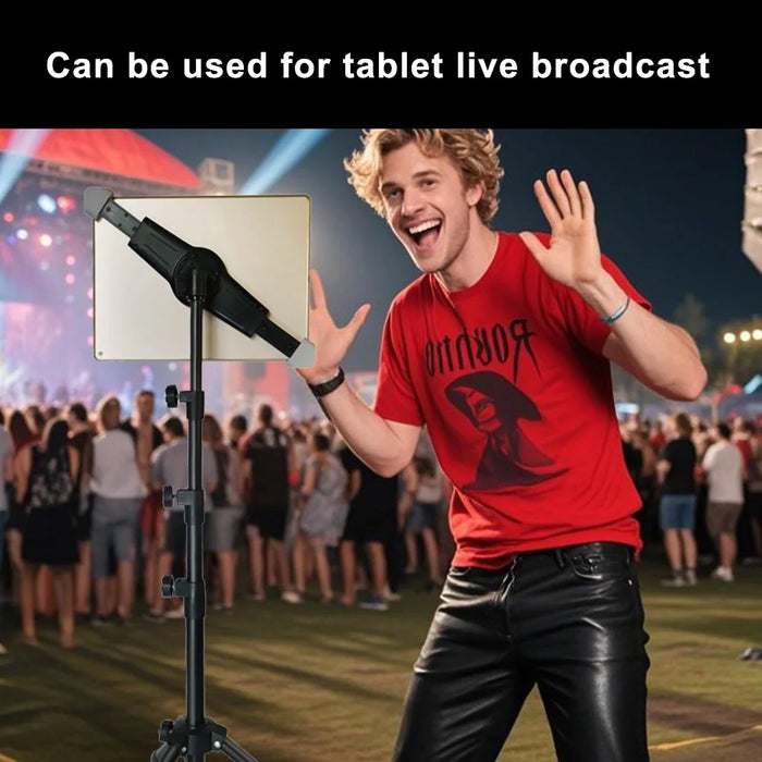311V23 Retractable Adjustable Tablet Holder Tripod Floor Stand for Live Broadcast Video Shooting - 2