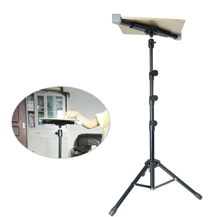 311V23 Retractable Adjustable Tablet Holder Tripod Floor Stand for Live Broadcast Video Shooting - 4