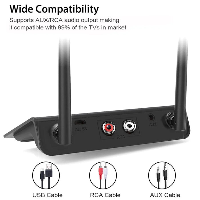 WB2 Wireless Receiver Transmitter 2 in 1 Bluetooth-compatible 5.0 Adapter with Dual Antenna for TV Speaker Phone Tablet PC - 4