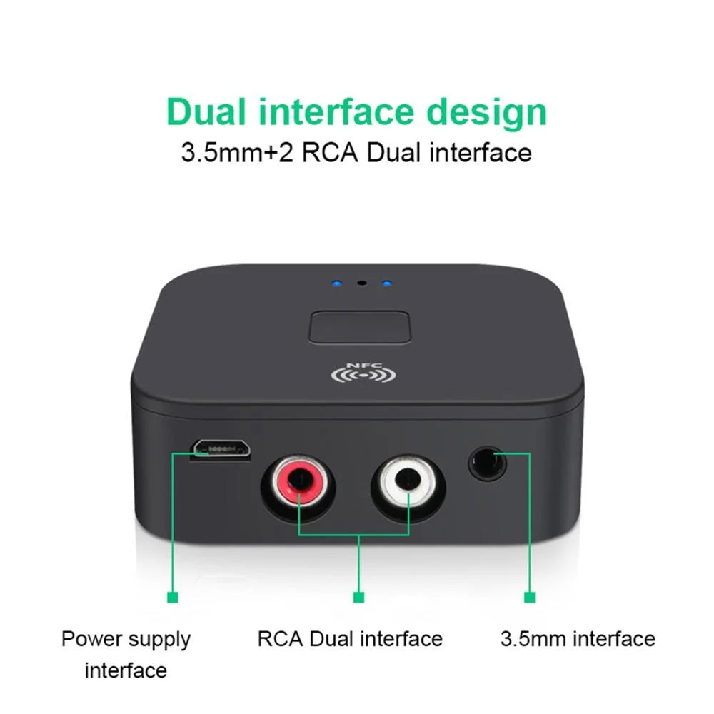 WB11 NFC Wireless Audio Receiver 3.5mm AUX 2RCA HIFI Stereo Audio Bluetooth-compatible 5.0 Adapter - 5