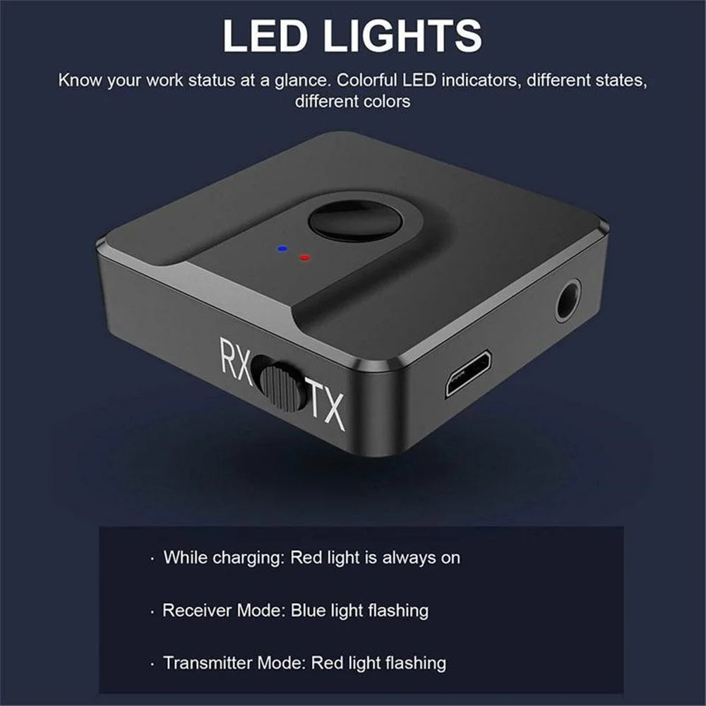 BT102 2 in 1 Bluetooth-compatible 5.0 Transmitter Receiver Wireless Audio Adapter Dongle for PC TV Speaker - 7