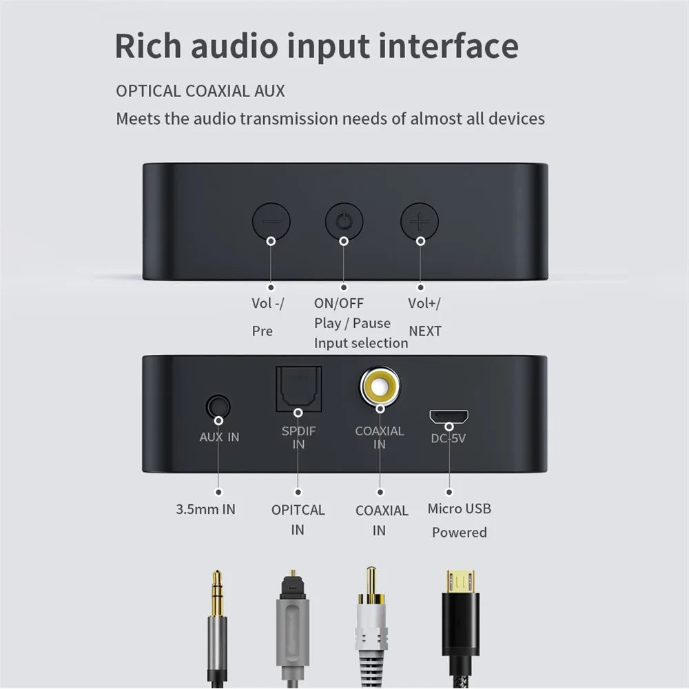 CSR LCD Display Non-destructive Optical Fiber Coaxial Bluetooth-compatible 5.0 Transmitter AptXLL HD Audio Adapter - 3