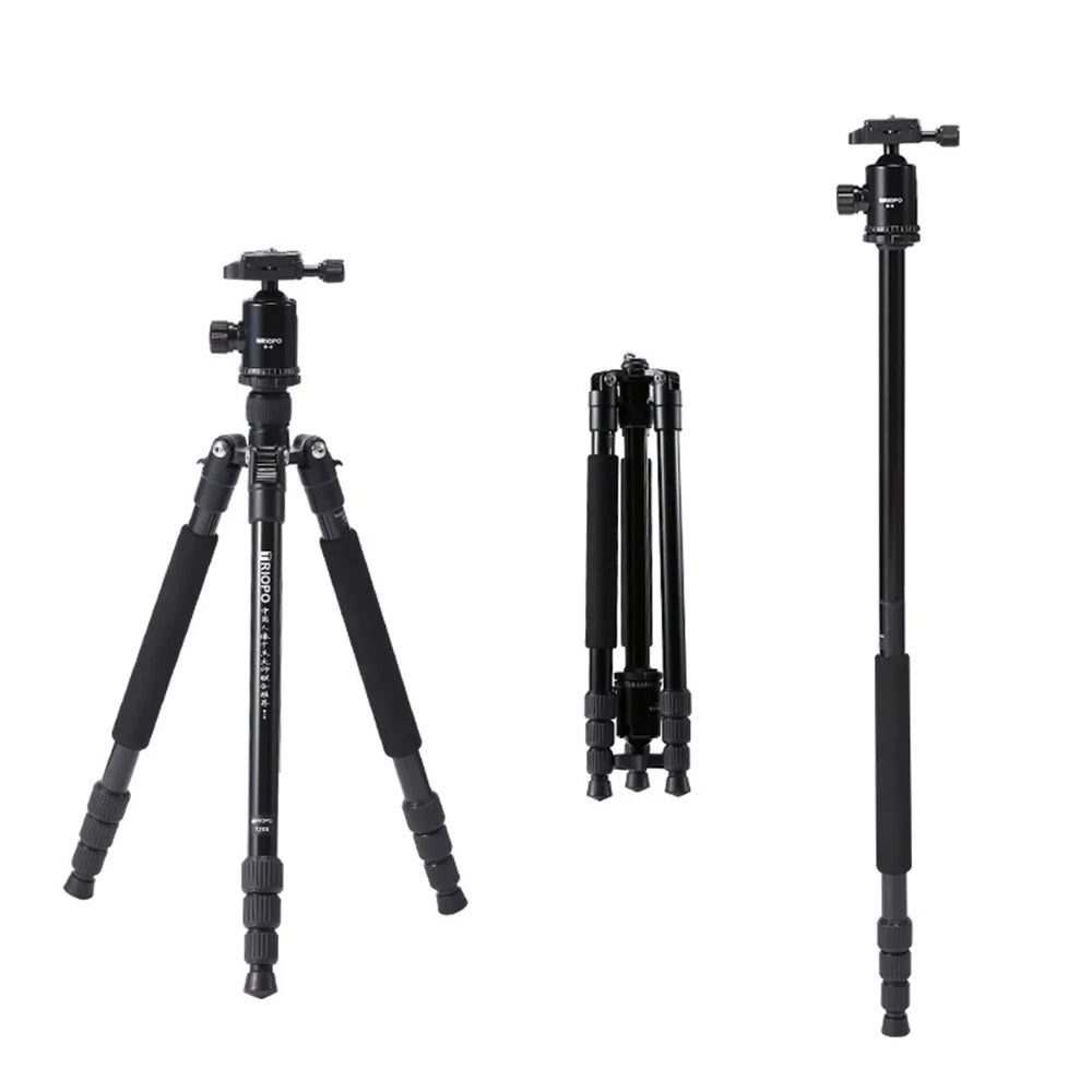 TRIOPO M2508+D-2A Portable Travel Adjustable Aluminium Camera Tripod Accessories Stand with Pan Tilt Head - 1