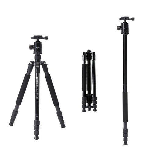TRIOPO M2508+D-2A Portable Travel Adjustable Aluminium Camera Tripod Accessories Stand with Pan Tilt Head - 1