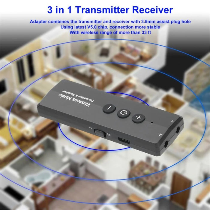 ZF-360A 3 in 1 Bluetooth-compatible 5.0 Receiver Transmitter Rechargeable Wireless AUX Audio Adapter - 4
