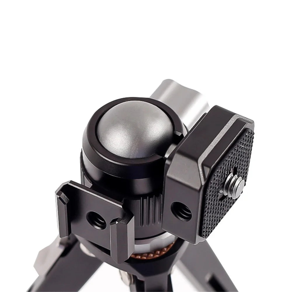 XILETU MC22+XTD20 Mini Tripod + 360 Degree Rotating Ball Head with Dual Hot Shoe Mount for DSLR Camera Microphone Fill Light - 2