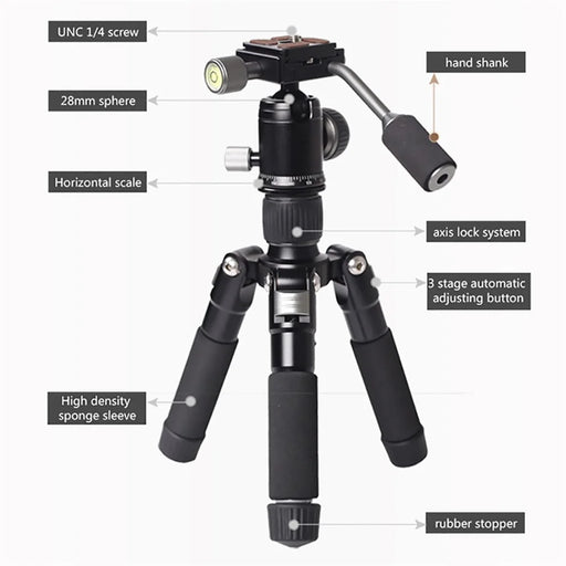 XILETU FM5C Desktop Tripod with Ball Head for Nikon Canon DSLR Mirrorless Camera Smartphone - 2