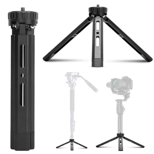 Aluminum Alloy Mini Tripod with 1/4 Thread Hole and 2 Expansion Slots for Camera Smartphone Holder Fill Light Stabilizer - 1