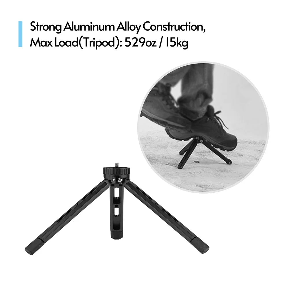 Aluminum Alloy Mini Tripod with 1/4 Thread Hole and 2 Expansion Slots for Camera Smartphone Holder Fill Light Stabilizer - 2