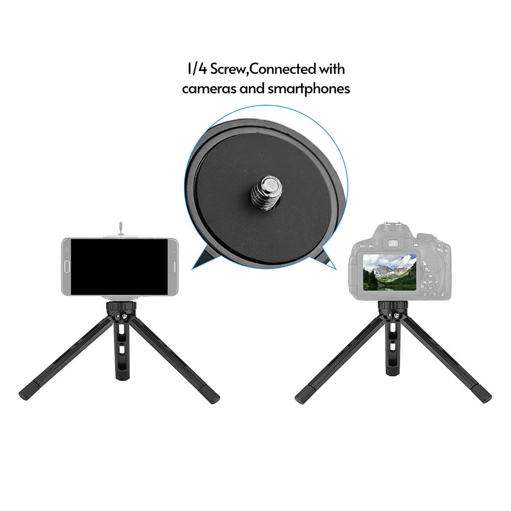 Aluminum Alloy Mini Tripod with 1/4 Thread Hole and 2 Expansion Slots for Camera Smartphone Holder Fill Light Stabilizer - 3