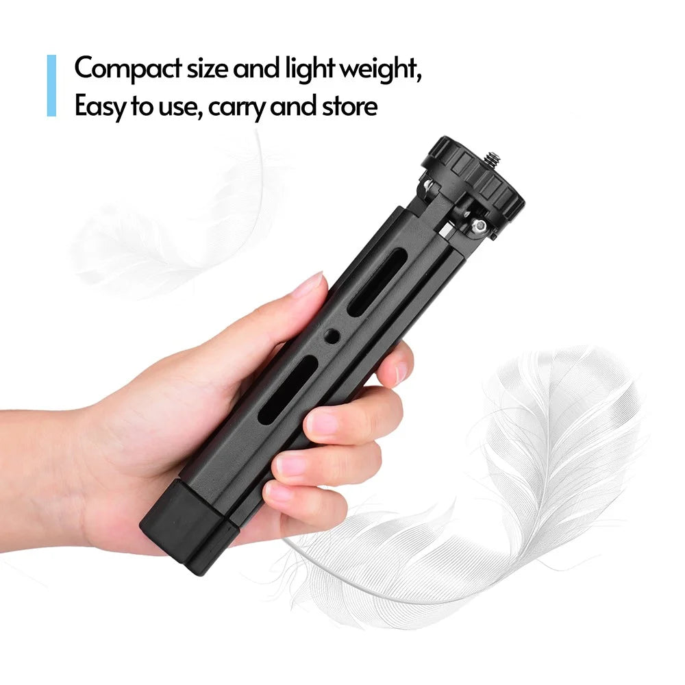 Aluminum Alloy Mini Tripod with 1/4 Thread Hole and 2 Expansion Slots for Camera Smartphone Holder Fill Light Stabilizer - 4