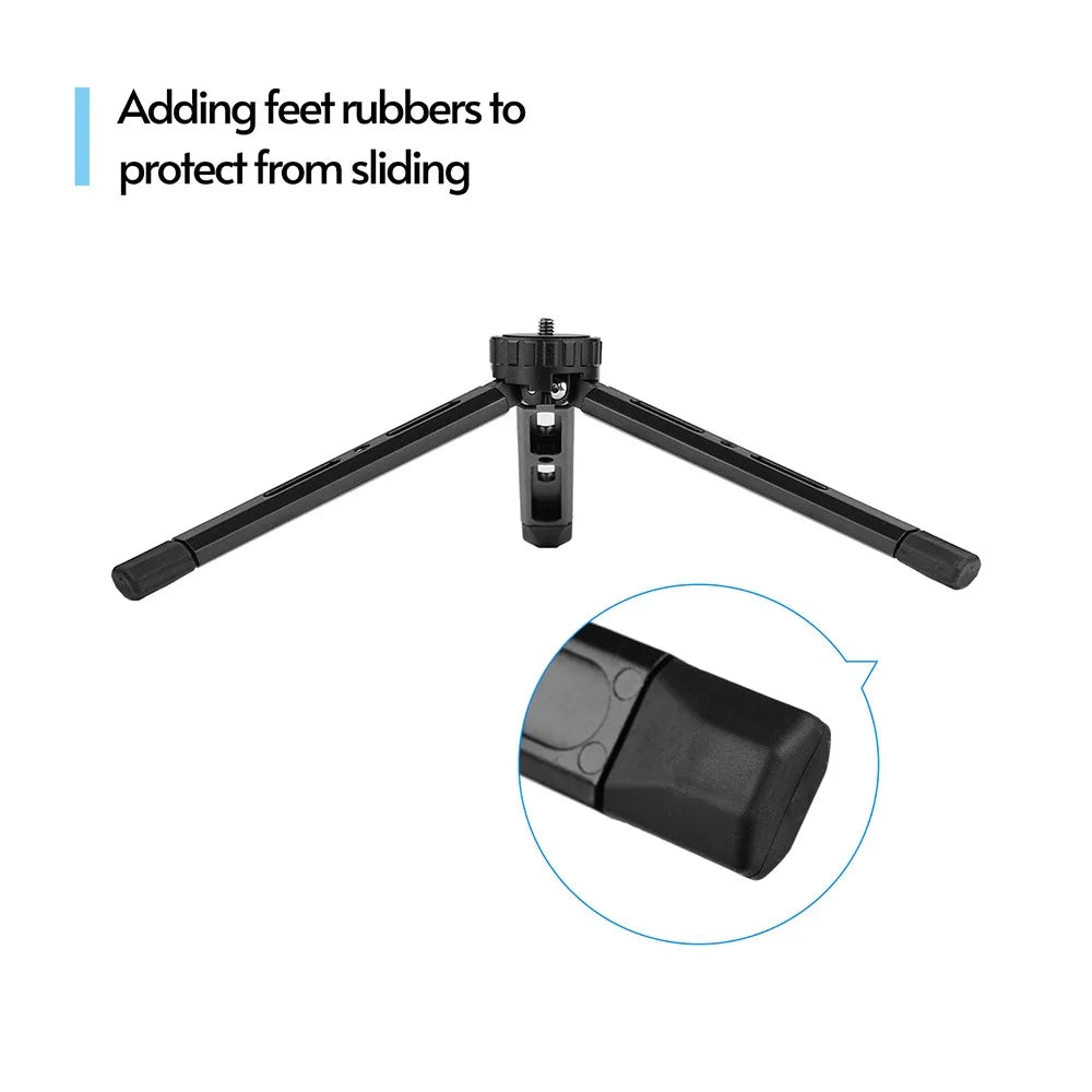 Aluminum Alloy Mini Tripod with 1/4 Thread Hole and 2 Expansion Slots for Camera Smartphone Holder Fill Light Stabilizer - 7