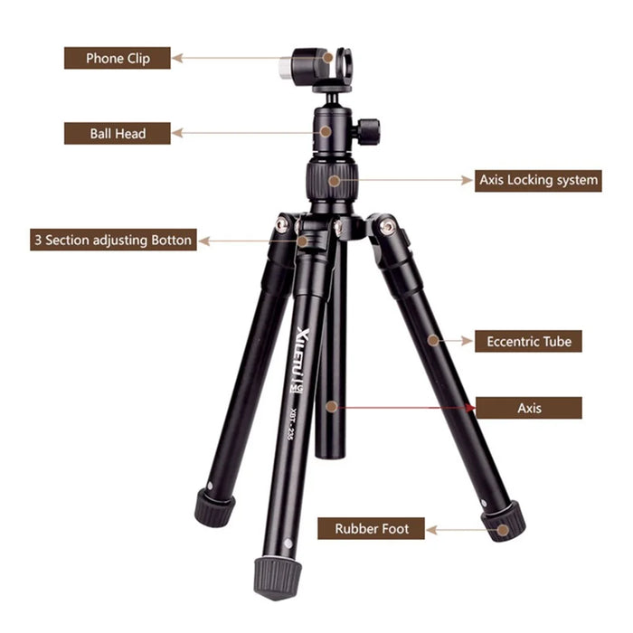 XILETU XBT-235 Extension Selfie Stick Tripod Stand with Phone Clip for Smartphone DSLR Mirrorless Camera - 3