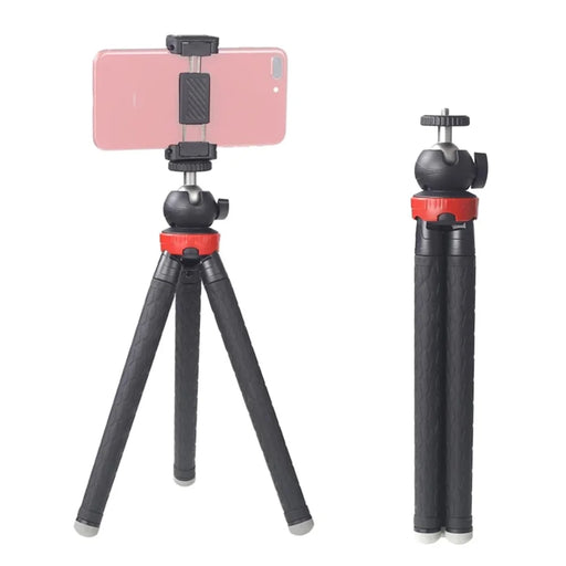 XILETU XS-110 Portable Camera Tripod Stand Travel Outdoor Live Selfie Stick Tripod with Phone Clip - 1