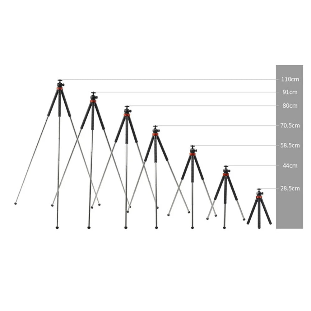 XILETU XS-110 Portable Camera Tripod Stand Travel Outdoor Live Selfie Stick Tripod with Phone Clip - 4