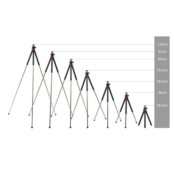 XILETU XS-110 Portable Camera Tripod Stand Travel Outdoor Live Selfie Stick Tripod with Phone Clip - 4