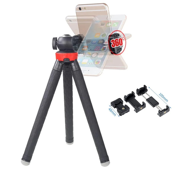 XILETU XS-110 Portable Camera Tripod Stand Travel Outdoor Live Selfie Stick Tripod with Phone Clip - 6